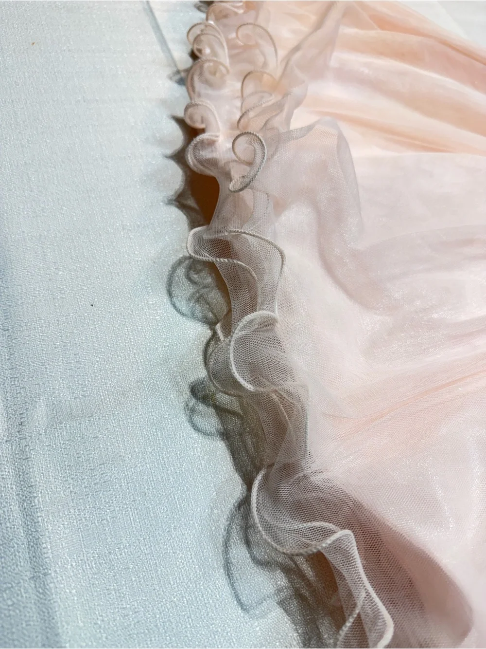 Girls' Light Pink Bow-Accent Tulle Party Dress